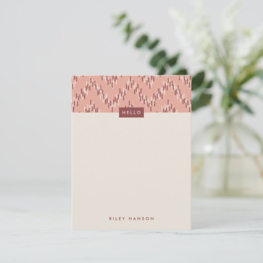 Dashing Boho Ikat Zig Zag Stationery - Red (Staand voorkant)