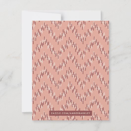 Dashing Boho Ikat Zig Zag Stationery - Red (Achterkant)