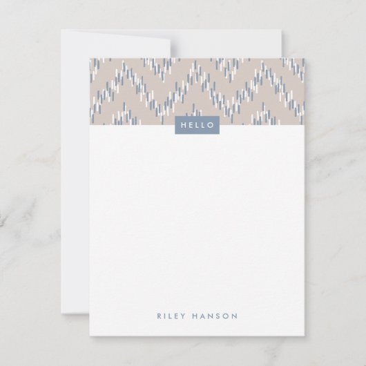 Dashing Boho Ikat Zig Zag Stationery - Taupe (Voorkant)