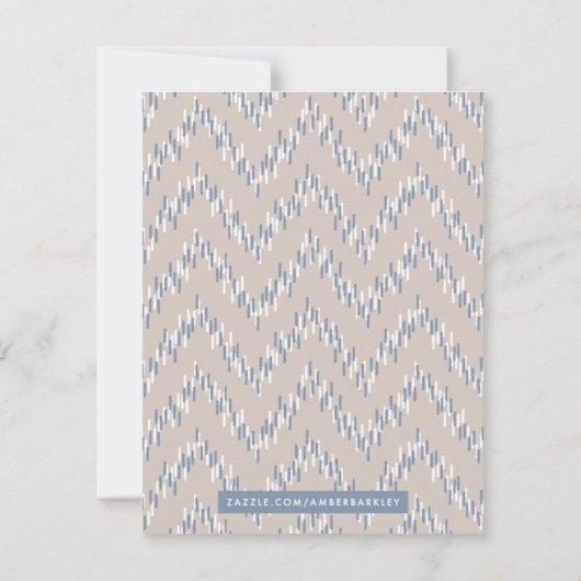 Dashing Boho Ikat Zig Zag Stationery - Taupe (Achterkant)