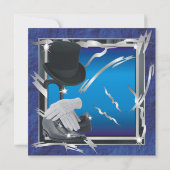 Dashing Custom 5.25 x 5.25 Uitnodigingen - Blauw (Achterkant)