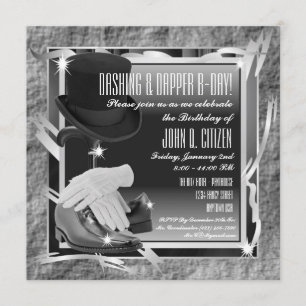 Dashing Custom 5.25 x 5.25 Uitnodigingen - Zilver