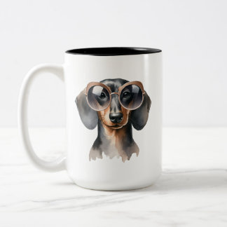 Dashing Dachshund Waterverf Mok