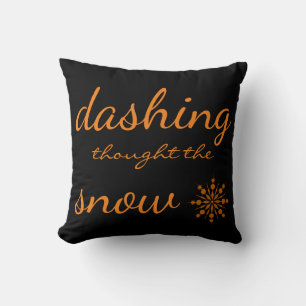 Dashing dacht aan sneeuwsneeuwflake kerstgrijs kussen