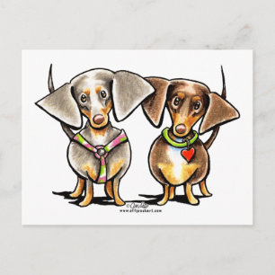 Dashing Dapped Dachshunds Briefkaart