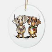 Dashing Dapped Dachshunds Keramisch Ornament (Links)