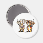 Dashing Dapped Dachshunds Magneet (Voorkant / Achterkant)