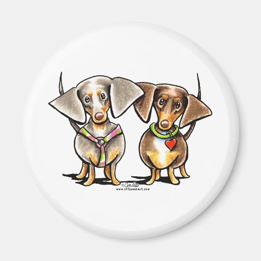 Dashing Dapped Dachshunds Magneet (Voorkant)