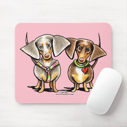 Dashing Dapped Dachshunds Muismat (Met muis)