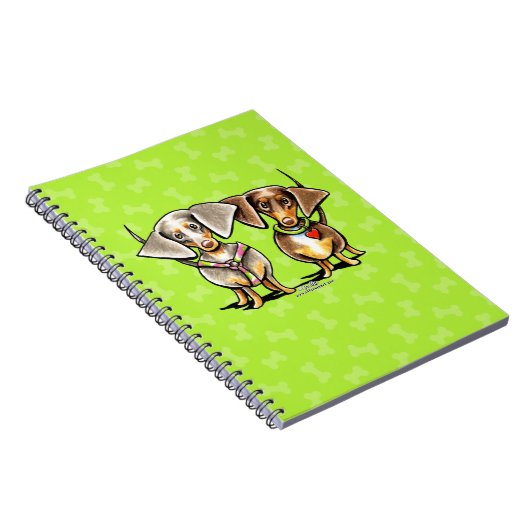 Dashing Dapped Dachshunds Notitieboek (Rechterzijde)