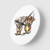 Dashing Dapped Dachshunds Ronde Klok (Hoek)