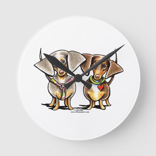 Dashing Dapped Dachshunds Ronde Klok (Voorkant)
