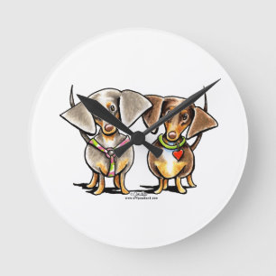 Dashing Dapped Dachshunds Ronde Klok