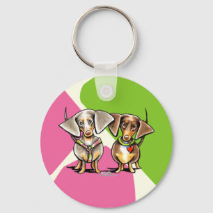 Dashing Dapped Dachshunds Sleutelhanger