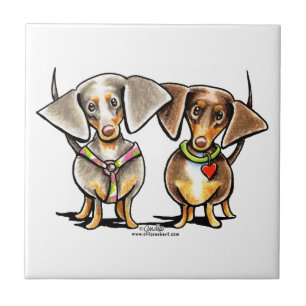 Dashing Dapped Dachshunds Tegeltje