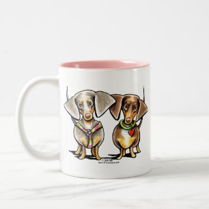 Dashing Dapped Dachshunds Tweekleurige Koffiemok