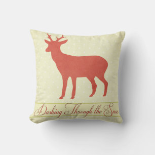 Dashing Deer Pillow - Cream Polka Dots d1 Kussen