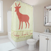 Dashing Deer Shower Curtain - Cream Polka Dot Douchegordijn (In situ)