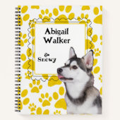 Dashing Dog/Pet Paws Gepersonaliseerd spiraal Noti Notitieboek (Voorkant)