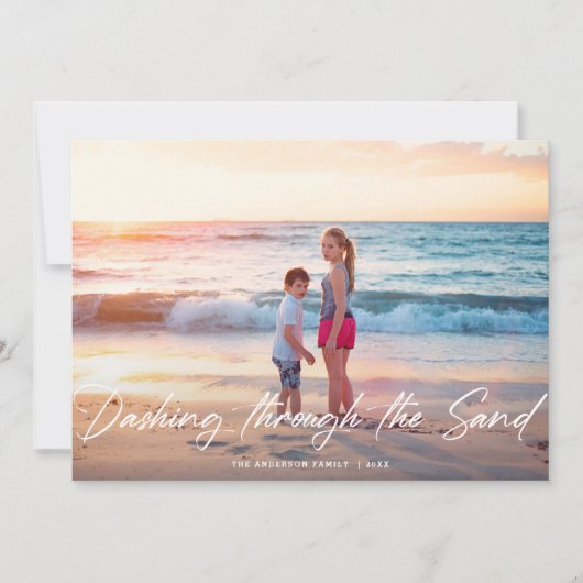Dashing door de foto van de zand-ventilatie feestdagenkaart (Voorkant)