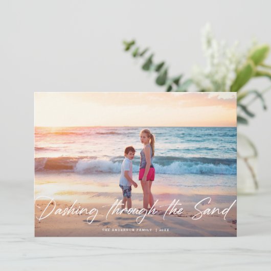 Dashing door de foto van de zand-ventilatie feestdagenkaart (Staand voorkant)