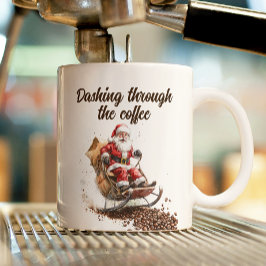 Dashing door de kerstkoffie koffiemok