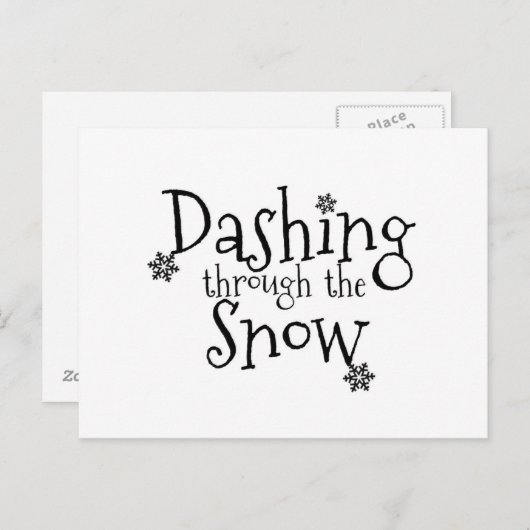 Dashing door de sneeuw | BRIEFKAART (Voorkant / Achterkant)
