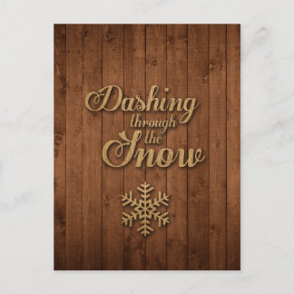 Dashing door de sneeuw briefkaart
