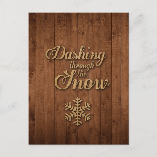 Dashing door de sneeuw briefkaart (Voorkant)