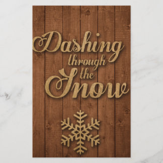 Dashing door de sneeuw briefpapier