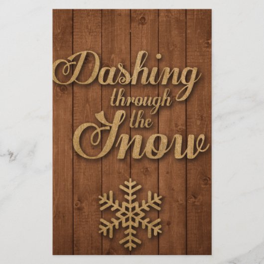 Dashing door de sneeuw briefpapier (Voorkant)