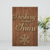 Dashing door de sneeuw briefpapier (Staand voorkant)