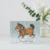 Dashing door de sneeuw feestdagenkaart (Staand voorkant)