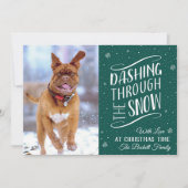 Dashing door de sneeuw | Holiday-foto Feestdagenkaart (Voorkant)