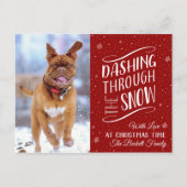 Dashing door de sneeuw | Holiday-foto Feestdagenkaart (Voorkant)