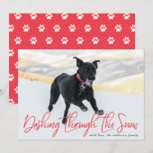 Dashing door de sneeuw | Kaart vakantiehuisdieren (Voorkant / Achterkant)