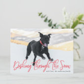 Dashing door de sneeuw | Kaart vakantiehuisdieren (Staand voorkant)