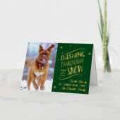 Dashing door de sneeuw | Kerstfoto echt Folie Feestdagenkaart (Voorkant)