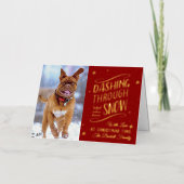 Dashing door de sneeuw | Kerstfoto echt Folie Feestdagenkaart (Voorkant)