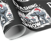 Dashing door de sneeuw Kerstmis familie vakantie Cadeaupapier (Rol Hoek)