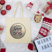 Dashing door de sneeuw met mijn hond - Vakantie Tote Bag