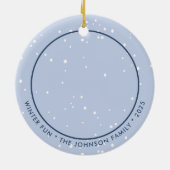 Dashing Door De Sneeuw Winter Foto Keramisch Ornament (Achterkant)