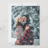 Dashing door de sneeuwboomstammen van de Waterverf Feestdagenkaart (Achterkant)