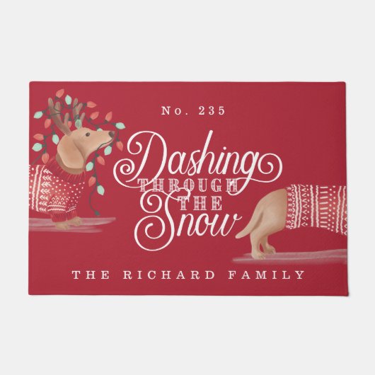 Dashing door de sneeuwdog deurmat (Voorkant)