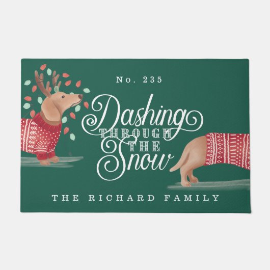 Dashing door de sneeuwdog deurmat (Voorkant)