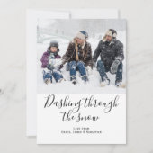 Dashing door de sneeuwfotokerstKaart Kaart (Voorkant)