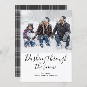 Dashing door de sneeuwfotokerstKaart Kaart