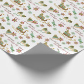 Dashing door de sneeuwretrokerst cadeaupapier (Hoek)