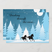 Dashing door de Snow Horse Holiday Kaart (Voorkant / Achterkant)