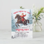 Dashing door de Snow Santa Christmas Party Kaart (Staand voorkant)